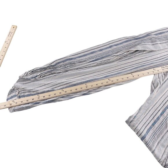 Drew Women's size Large Pull On Rayon & Linen Striped Wide-Leg Pants Linen Blend - Picture 6 of 7